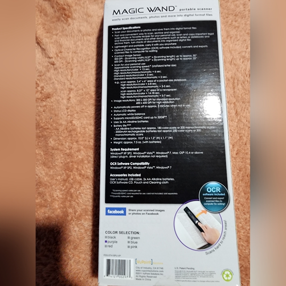VuPoint Solutions Magic Wand Handheld Scanner PDS-ST415-VPS - Picture 2 of 4